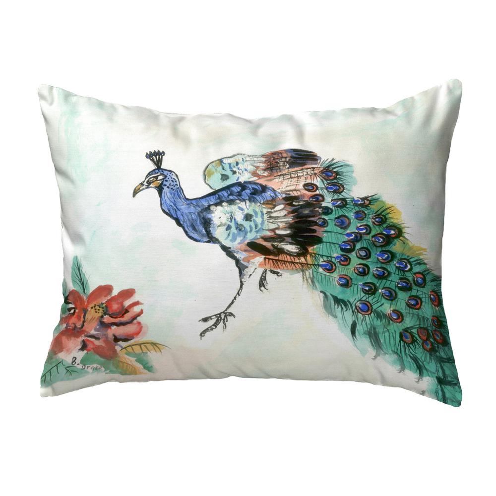 Betsy's Peacock Small No-Cord Pillow 11x14
