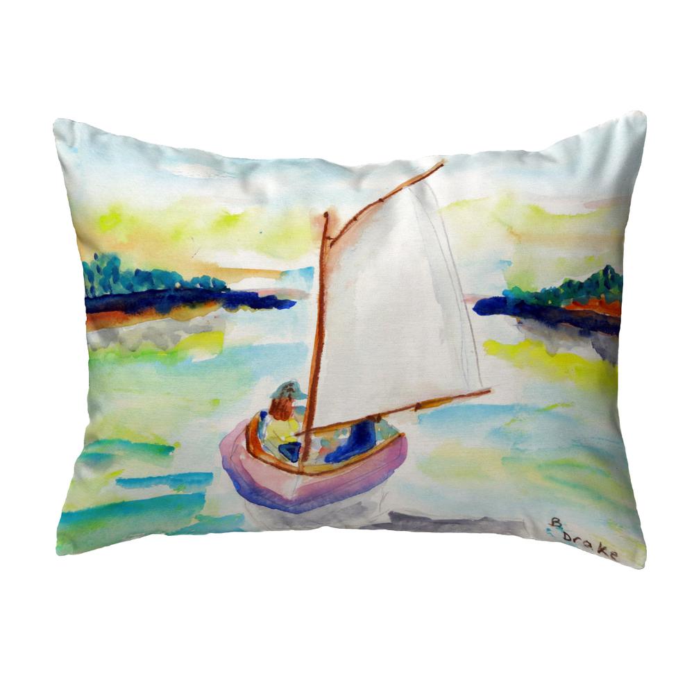 Pink Sailboat Small No-Cord Pillow 11x14