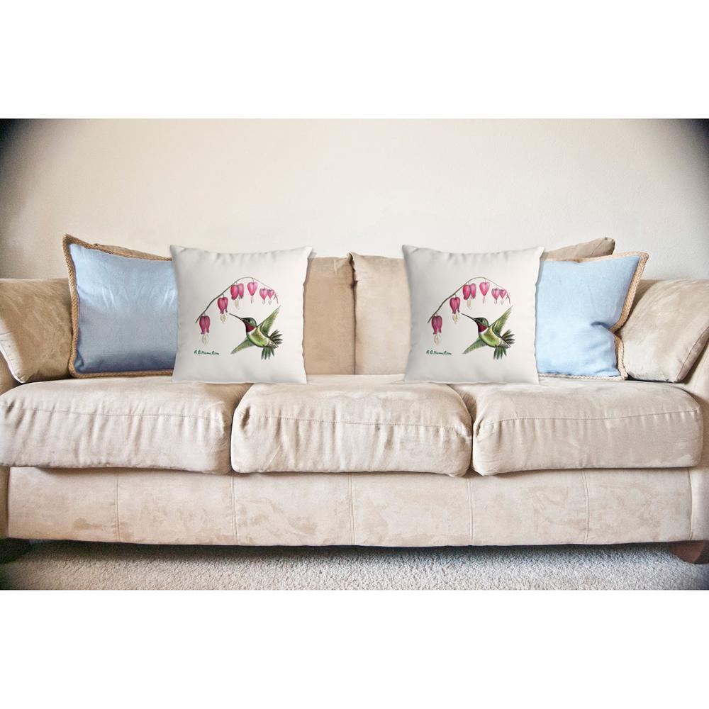 Hummingbird No Cord Pillow 18x18