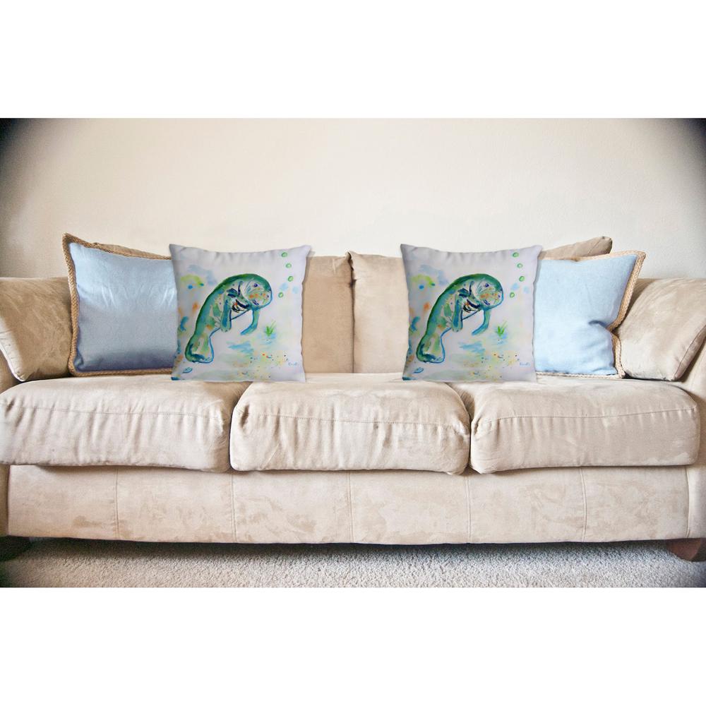 Betsy's Manatee No Cord Pillow 18x18