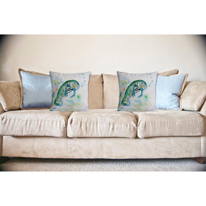 Betsy's Manatee No Cord Pillow 18x18