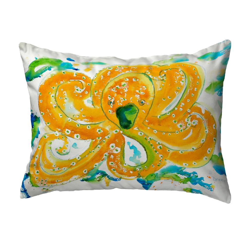 Orange Octopus No Cord Pillow 16x20