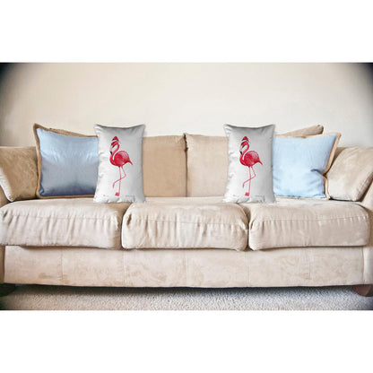 Flamingo Santa Noncorded Pillow 16x20