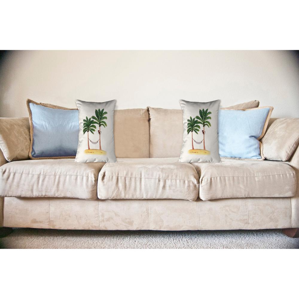 Palm Trees & Monkey No Cord Pillow 16x20