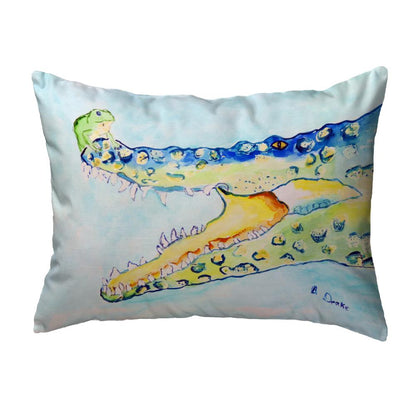 Crocodile & Frog Noncorded Indoor/Outdoor Pillow 16x20