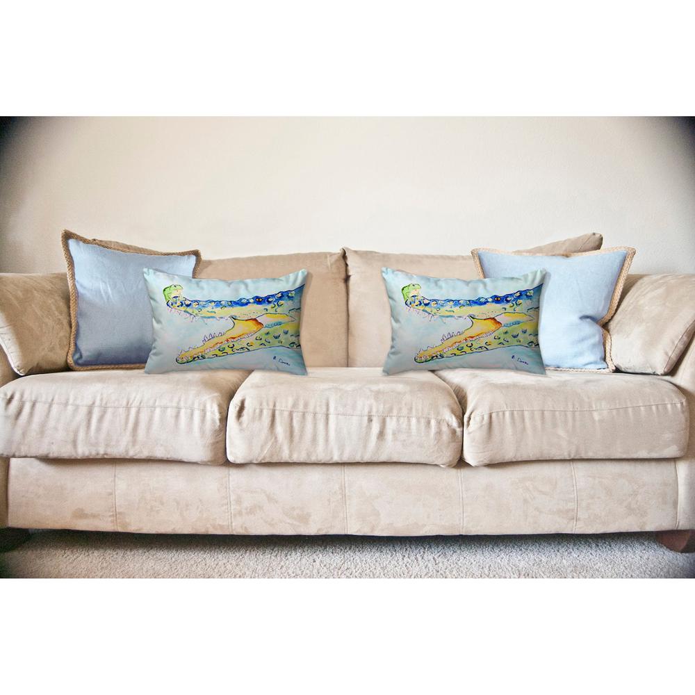 Crocodile & Frog Noncorded Indoor/Outdoor Pillow 16x20