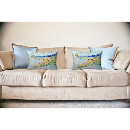 Crocodile & Frog Noncorded Indoor/Outdoor Pillow 16x20