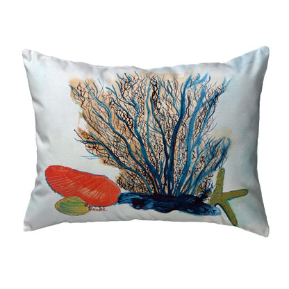 Coral & Shells Noncorded Indoor/Outdoor Pillow 16x20