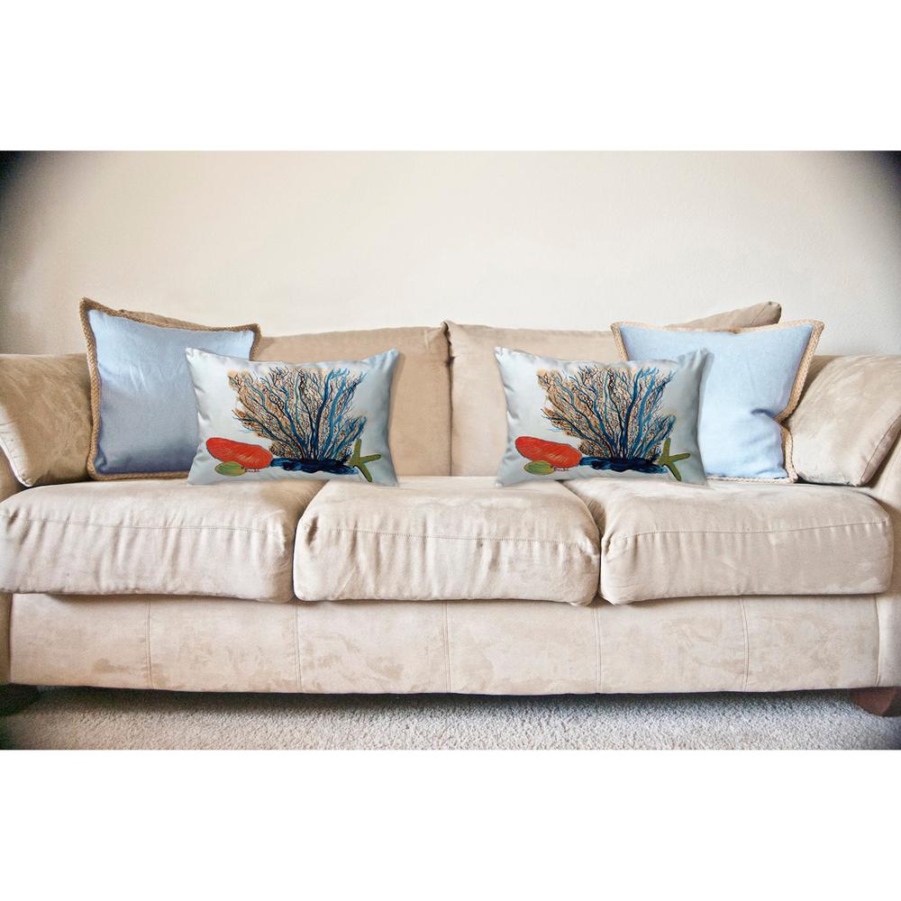 Coral & Shells Noncorded Indoor/Outdoor Pillow 16x20