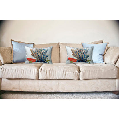 Coral & Shells Noncorded Indoor/Outdoor Pillow 16x20