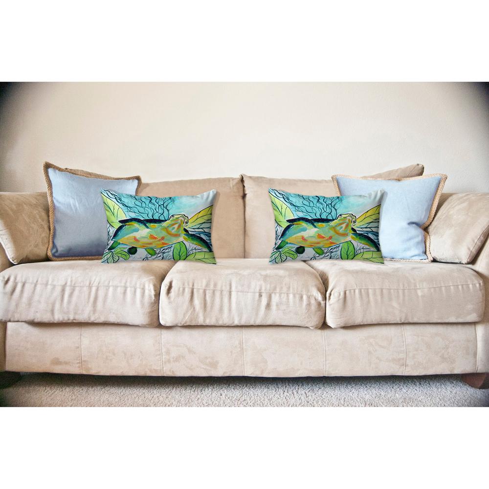 Smiling Sea Turtle No Cord Pillow 16x20