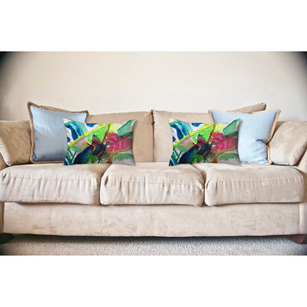 Pink Palms No Cord Pillow 16x20