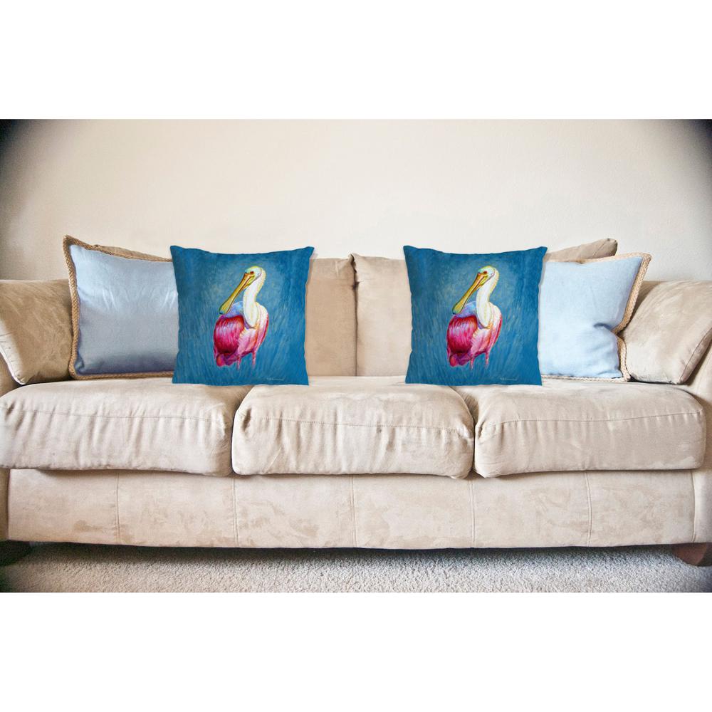 Spoonbill Portrait No Cord Pillow 18x18