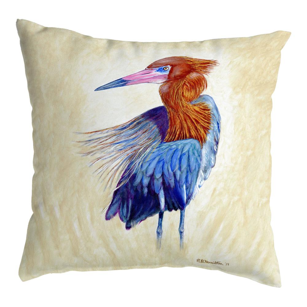 Reddish Egret Portrait No Cord Pillow 18x18