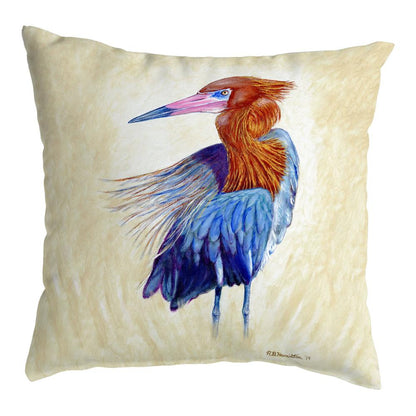 Reddish Egret Portrait No Cord Pillow 18x18
