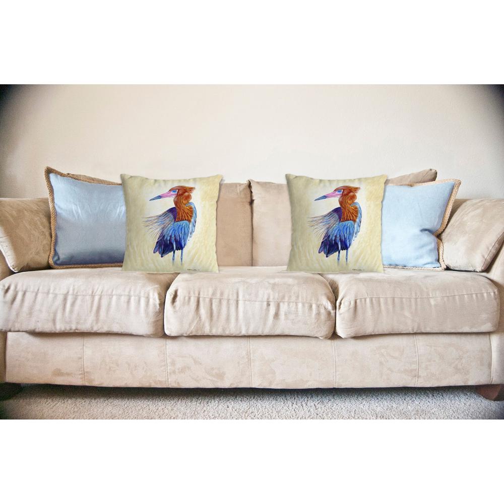 Reddish Egret Portrait No Cord Pillow 18x18
