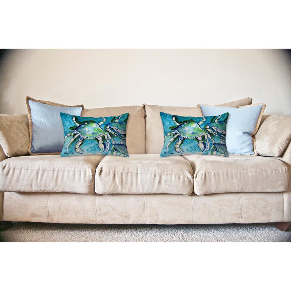 White Crabs No Cord Pillow 16x20