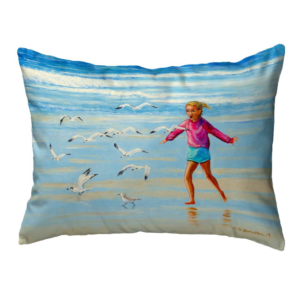 Chasing Gulls No Cord Pillow 16x20