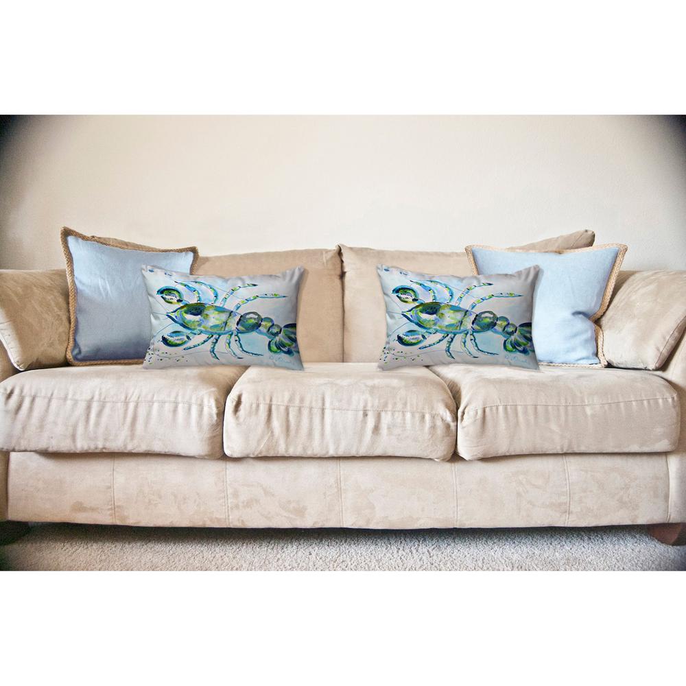 Blue Crayfish No Cord Pillow 16x20
