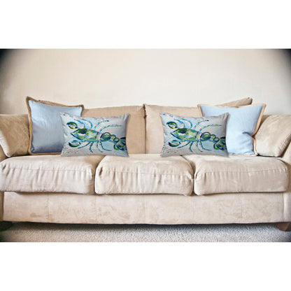 Blue Crayfish No Cord Pillow 16x20
