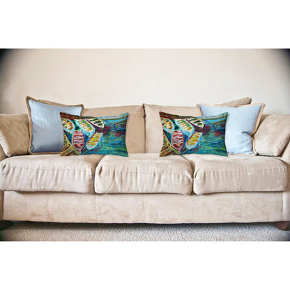 Six Rowboats No Cord Pillow 16x20