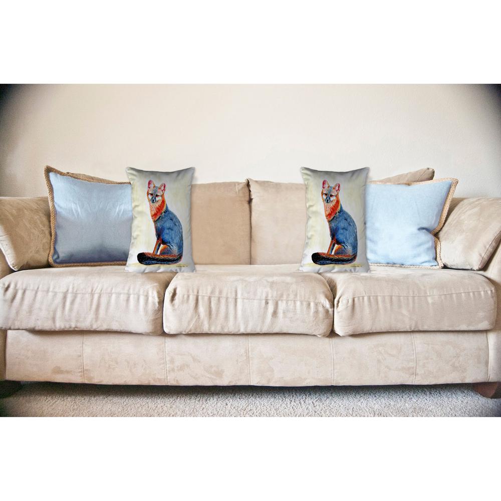 Gray Fox No Cord Pillow 16x20