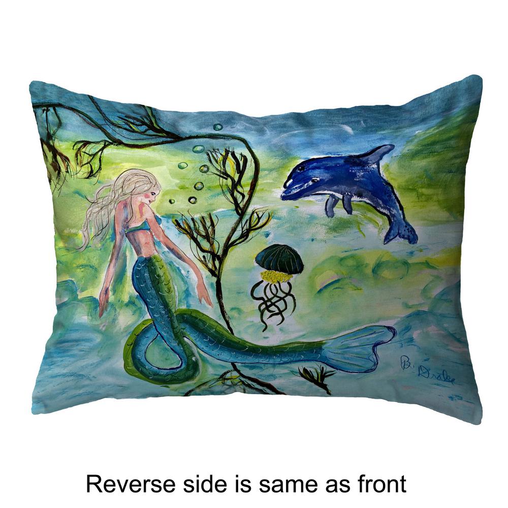 Mermaid & Jellyfish Large Noncorded Pillow 16x20