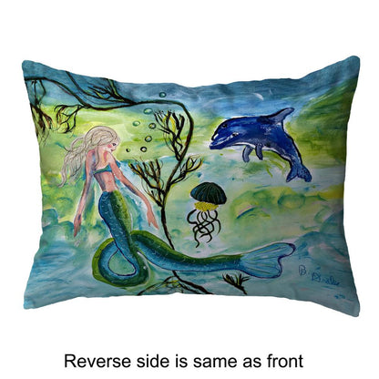 Mermaid & Jellyfish Large Noncorded Pillow 16x20