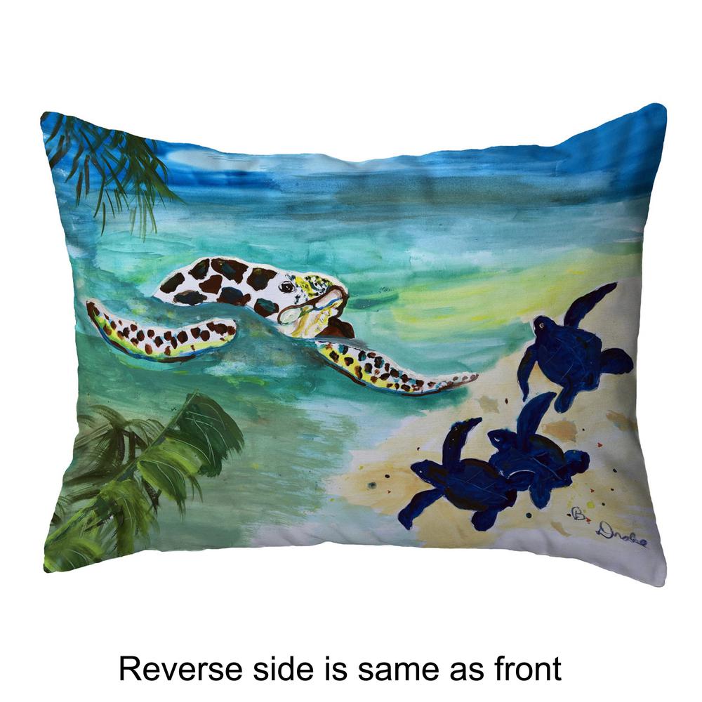 Sea Turtle & Babies Large Noncorded Pillow 16x20