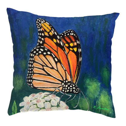 Monarch & Flower Large Noncorded Pillow