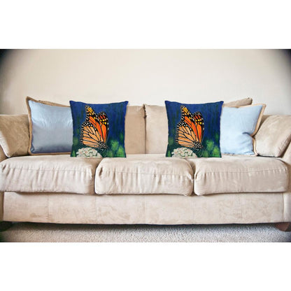 Monarch & Flower Large Noncorded Pillow