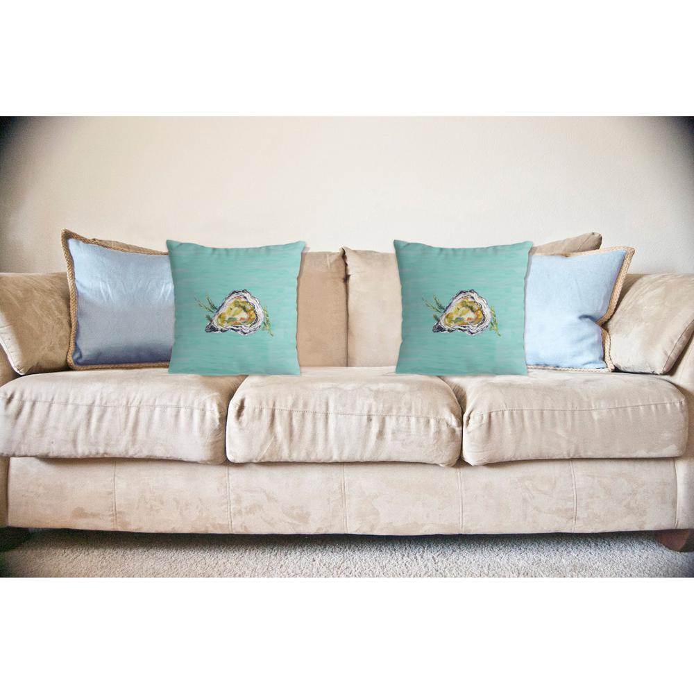 Oyster Shell - Teal No Cord Pillow 18x18