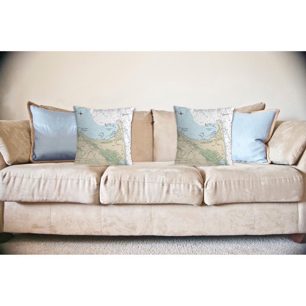 Lewes, DE Nautical Map Noncorded Indoor/Outdoor Pillow 18x18