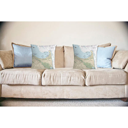 Lewes, DE Nautical Map Noncorded Indoor/Outdoor Pillow 18x18