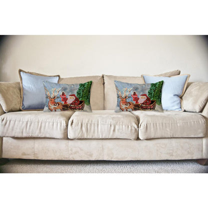 Reindeer & Santa Large Noncorded Pillow