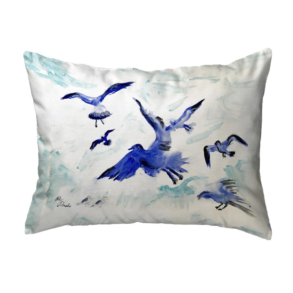 Flocking Gulls No Cord Pillow 16x20