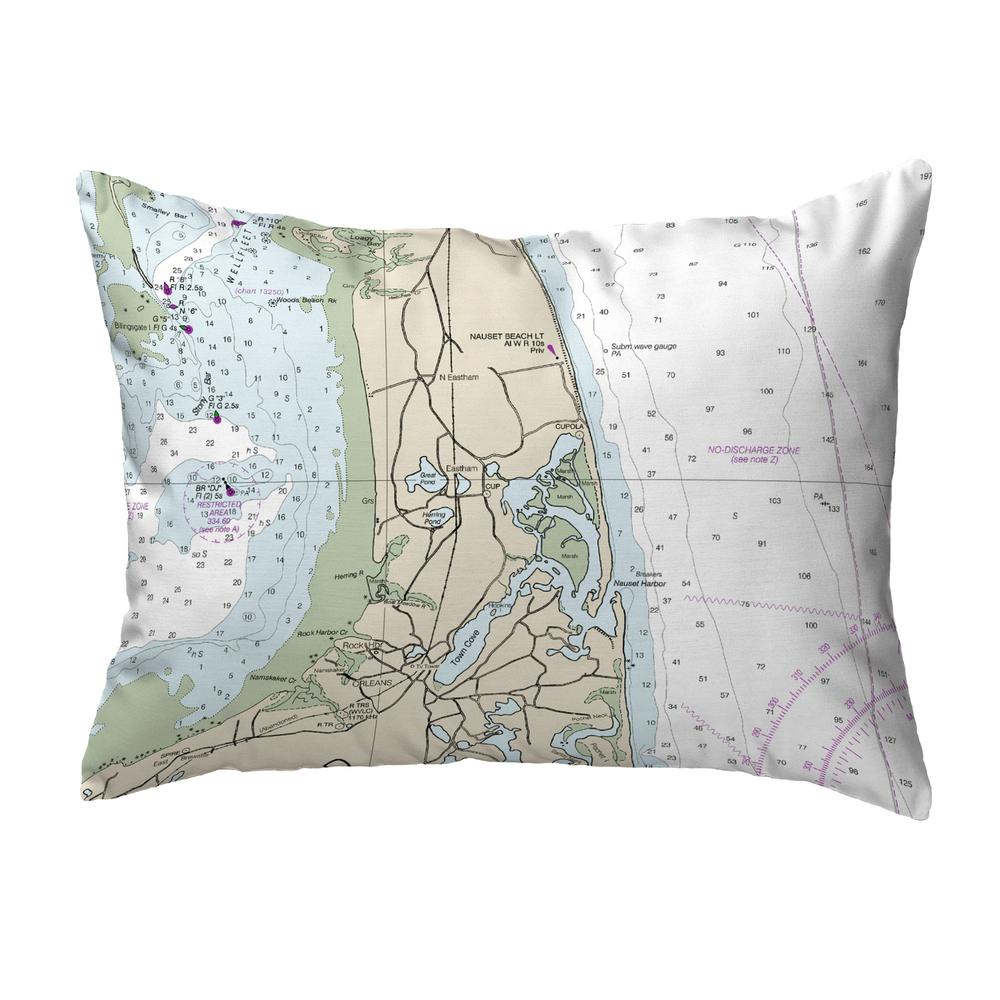 Cape Cod - Nauset Beach, MA Nautical Map Noncorded Indoor/Outdoor Pillow 16x20
