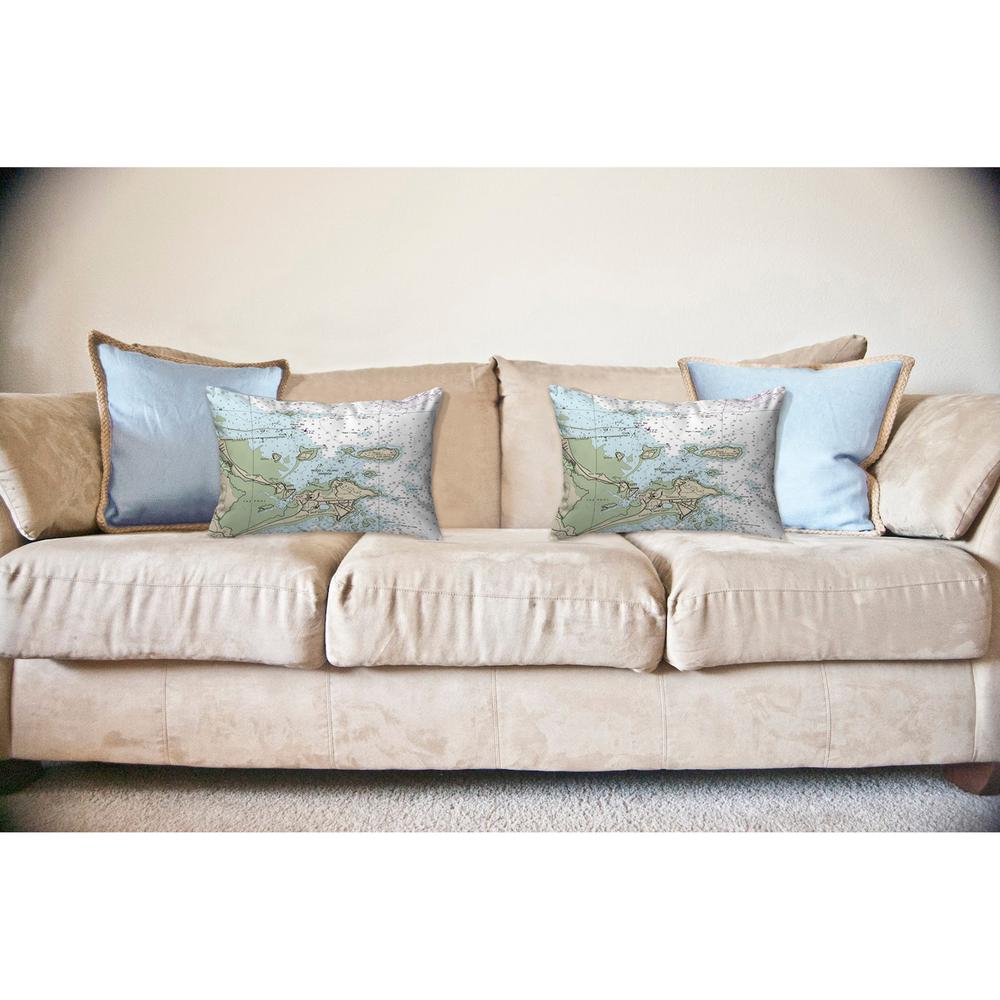 Biddleford Pool, ME Nautical Map Noncorded Indoor/Outdoor Pillow 16x20
