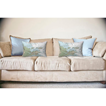 Biddleford Pool, ME Nautical Map Noncorded Indoor/Outdoor Pillow 16x20