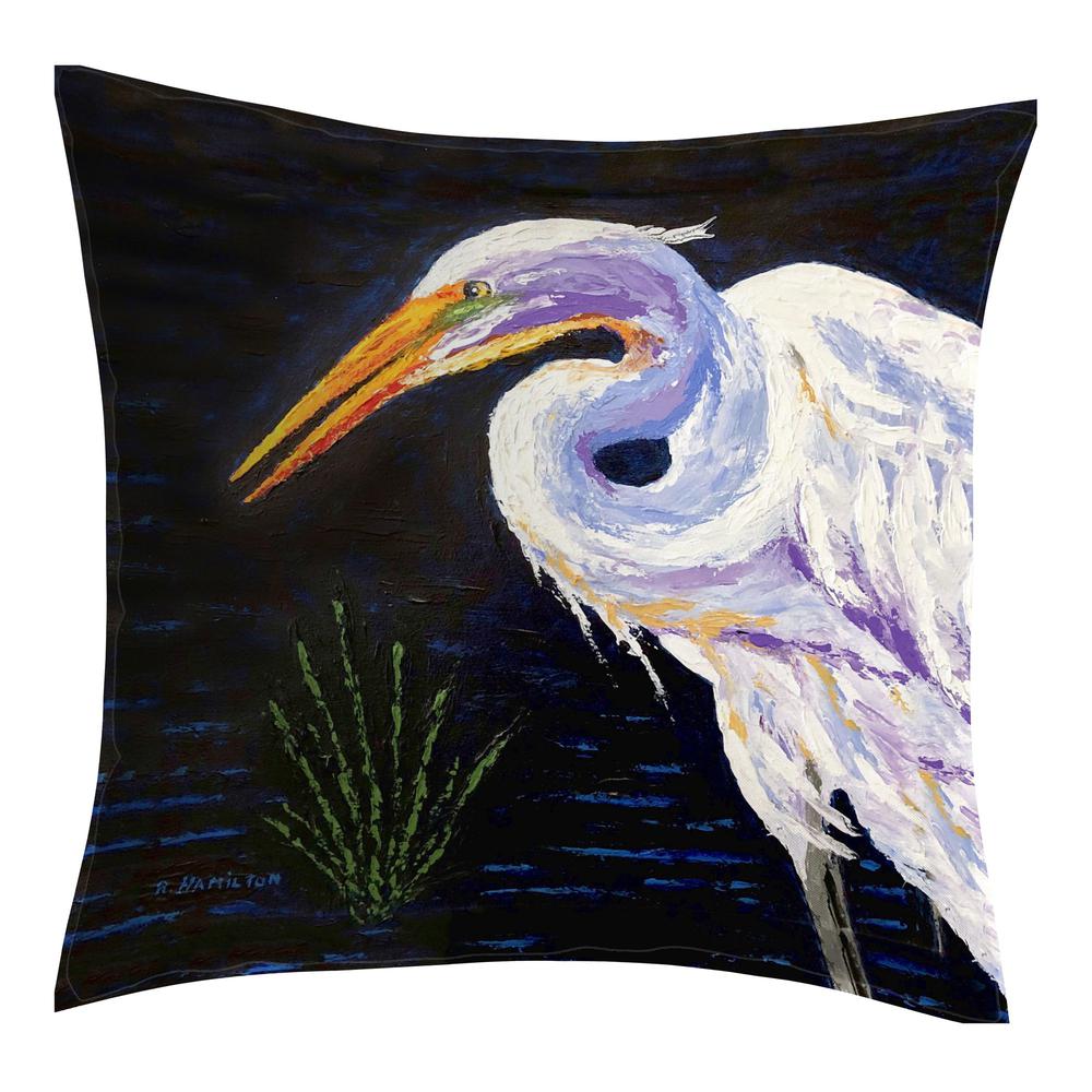 Palette Great Egret No Cord Pillow 18x18