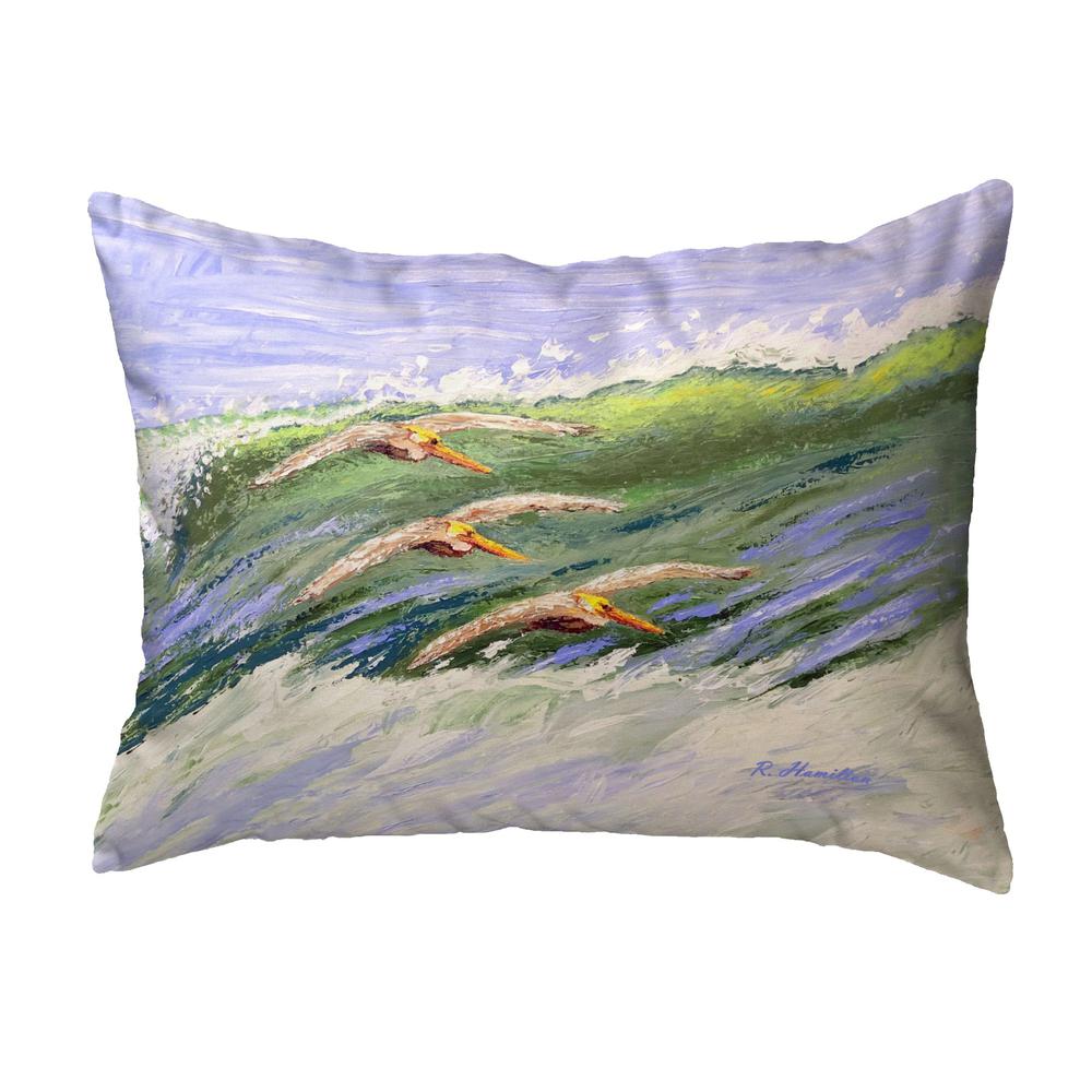 Pelicans Cruising No Cord Pillow 16x20