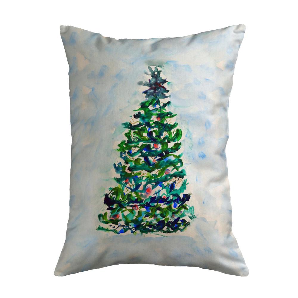 Blue Lights Christmas Tree No Cord Pillow 16x20