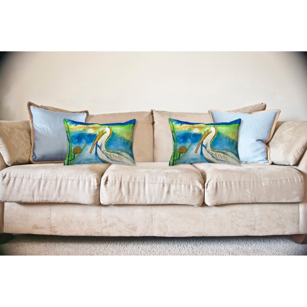 White Pelican No Cord Pillow 16x20