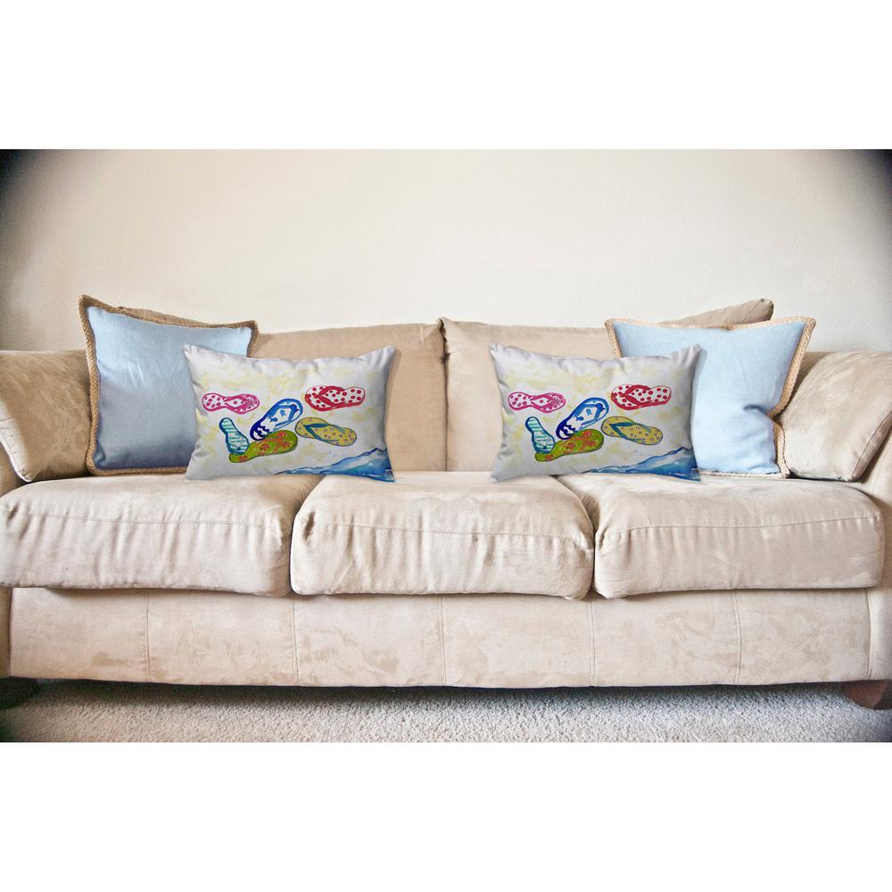 Six Flip Flops No Cord Pillow 18x18