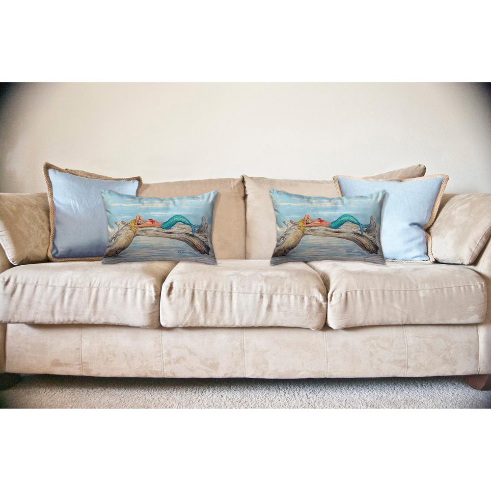 Mermaid on Log No Cord Pillow 16x20