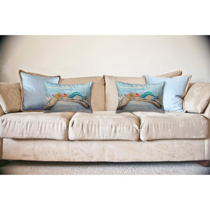 Mermaid on Log No Cord Pillow 16x20