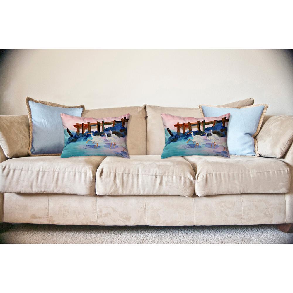 White Ibises No Cord Pillow 16x20