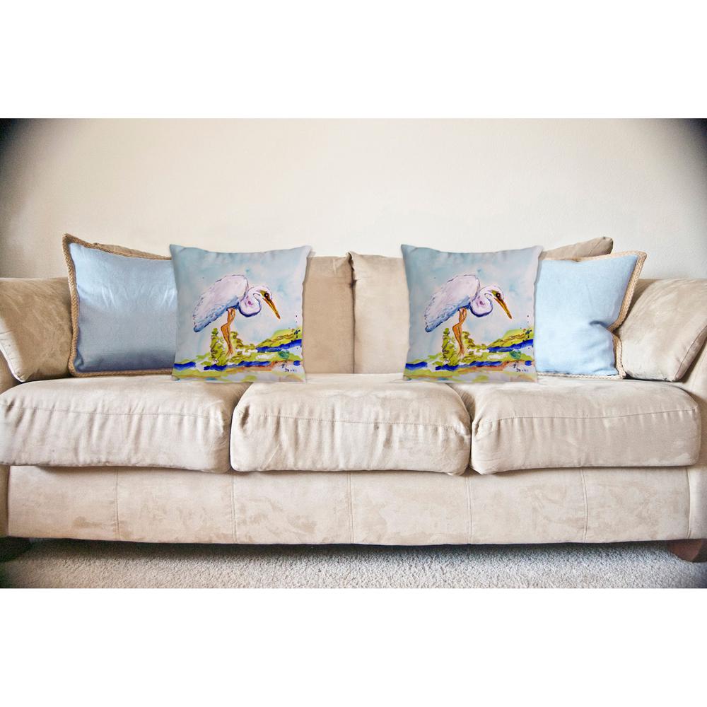Betsy's Egret No Cord Pillow 18x18