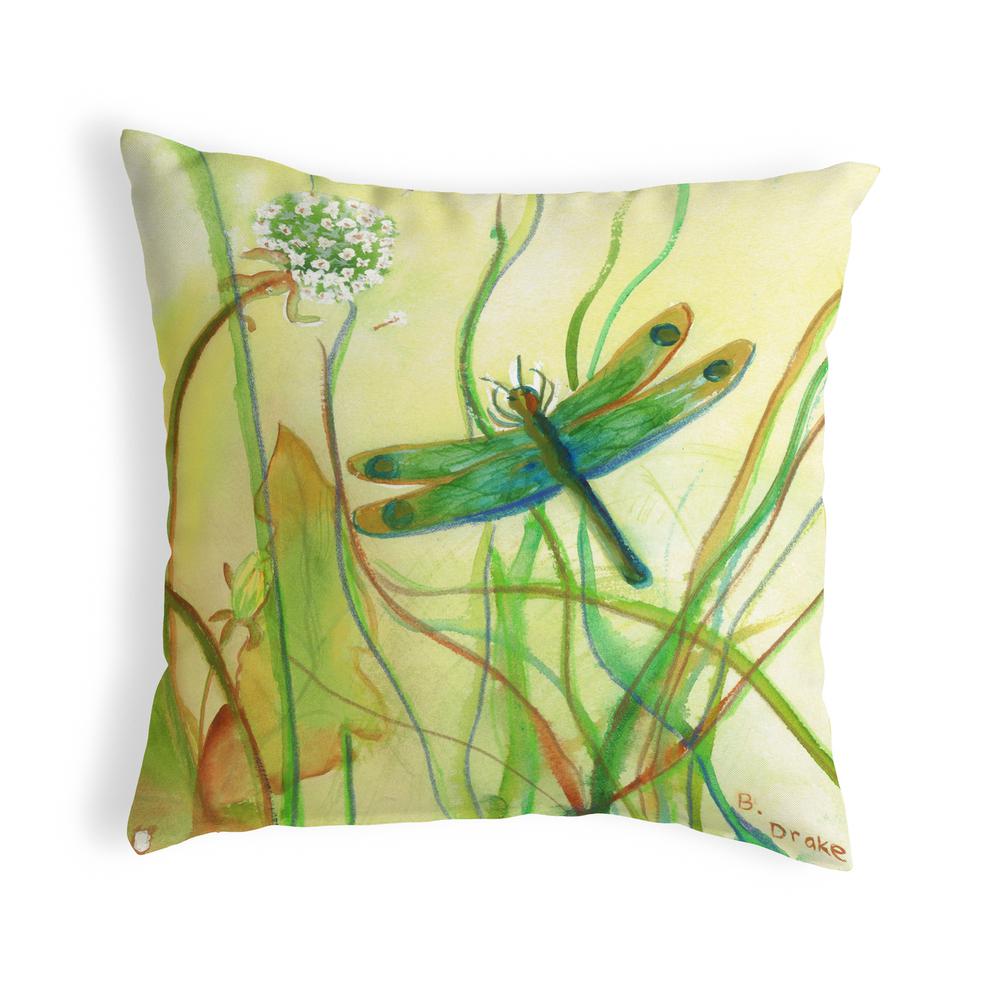 Betsy's DragonFly No Cord Pillow 18x18