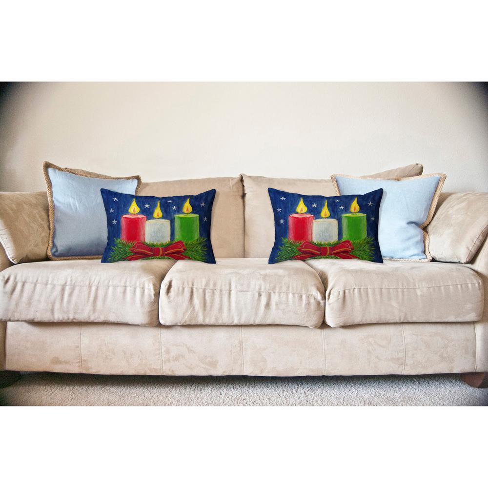 Christmas Candles No Cord Pillow 16x20